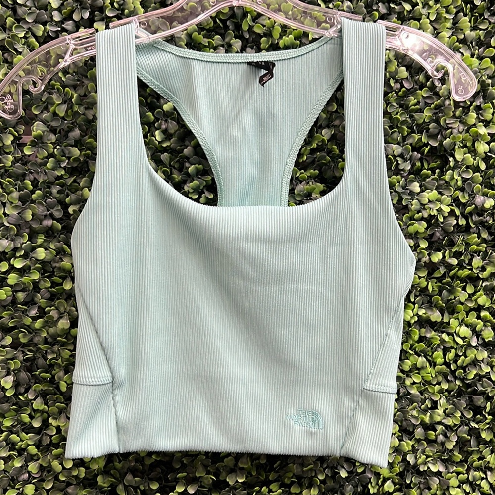 The North Face Green Ribbed Crop Tank
